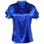 Blue Silk Roberto Cavalli Shirt