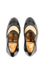 Black Leather Hogan Heels