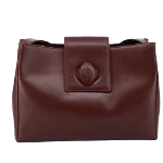 Burgundy Leather Cartier Shoulder Bag