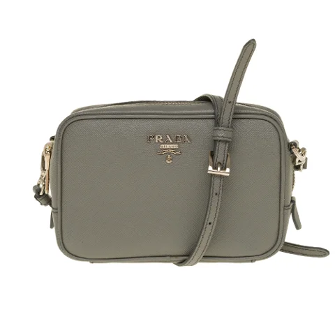 Grey Leather Prada Camera Bag