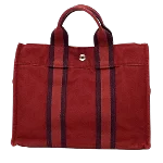 Red Canvas Hermès Tote