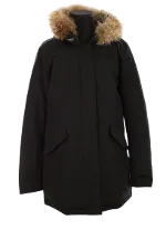 Black Polyester Woolrich Coat