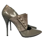 Grey Leather Balmain Heels