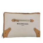 White Canvas Balenciaga Clutch