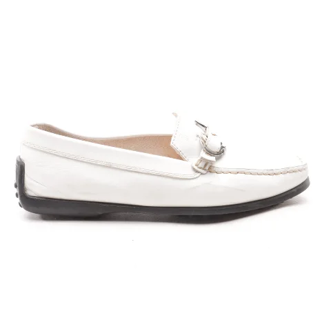 White Leather Tod's Flats