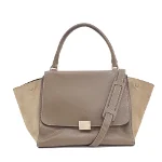 Beige Leather Céline Trapèze