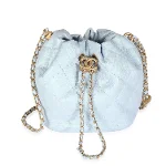 Blue Leather Chanel Bucket Bag