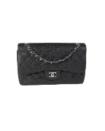 Black Leather Chanel Flap Bag