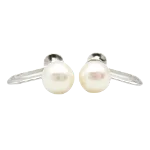 White Metal Mikimoto Earrings