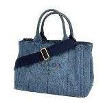 Blue Canvas Prada Canapa Tote