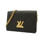 Black Fabric Louis Vuitton Wallet on Chain