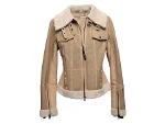 Beige Leather Bogner Jacket