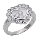 Silver White Gold Chopard Ring