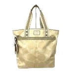 Beige Canvas Coach Tote