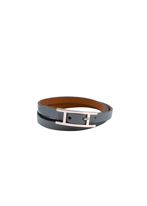 Grey Leather Hermès Bracelet