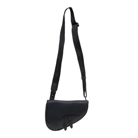 Black Canvas Dior Saddle Bag