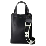 Black Leather Marni Tote