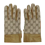 Brown Canvas Gucci Gloves