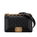 Black Leather Chanel Shoulder Bag