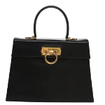 Black Leather Salvatore Ferragamo Handbag