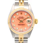 Pink Stainless Steel Rolex Watch