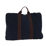 Navy Canvas Hermès Briefcase