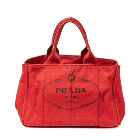 Red Other Prada Canapa Tote