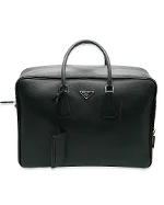 Black Leather Prada Briefcase