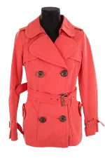 Red Cotton Burberry Coat