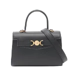 Black Leather Versace Handbag