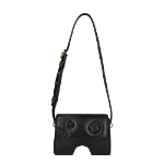 Black Leather Off White Shoulder Bag