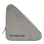 Silver Leather Balenciaga Clutch