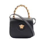 Black Leather Versace Handbag