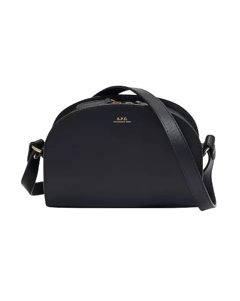 Black Leather A.P.C. Crossbody Bag