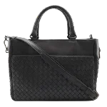 Black Leather Bottega Veneta Crossbody Bag