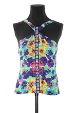 Multicolor Silk Versace Top