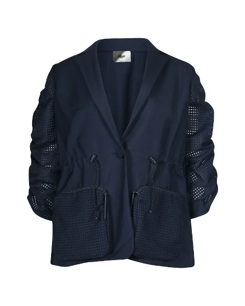 Navy Cotton Fendi Jacket