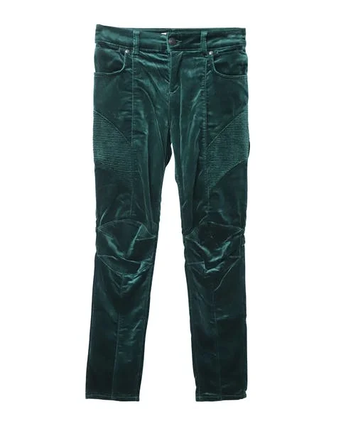 Green Velvet Balmain Pants