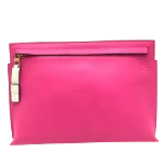 Pink Leather Loewe Clutch