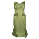 Green Satin Zac Posen Dress