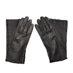 Black Leather Chanel Gloves