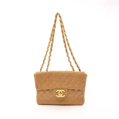 Beige Fabric Chanel Shoulder Bag