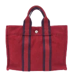 Red Canvas Hermès Tote