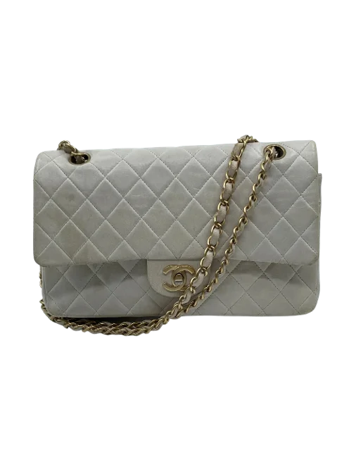 White Leather Chanel Flap Bag