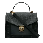 Black Fabric MCM Handbag