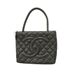 Black Leather Chanel Medaillon