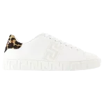 White Fabric Versace Sneakers