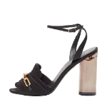 Black Satin Burberry Sandals