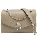 Grey Leather Cartier Shoulder Bag