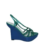 Green Leather Bally Sandals